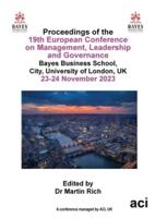 ECMLG 2023- Proceedings of the 19th European Conference on Management Leadership and Governance
