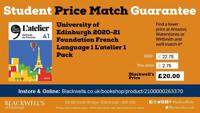 University of Edinburgh 2020-21 Foundation French Language 1 L'atelier 1 Pack