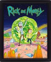 Rick And Morty (Portal) 10 x 8" 3D Lenticular Poster (Framed)