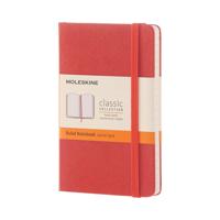 Moleskine Notebook Pocket Ruled Coral Orange Hard Cover