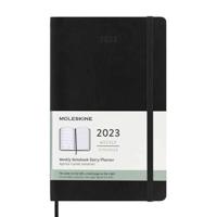 Moleskine Weekly Planner 2023, 12-Month Weekly Diary, Weekly Planner and Notebook, Soft Cover, Large Size 13 x 21 cm, Colour Black