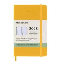 Moleskine Weekly Planner 2023, 12-Month Weekly Diary, Weekly Planner and Notebook, Hard Cover, Pocket Size 9 x 14 cm, Colour Orange Yellow