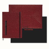 Moleskine Shine Sammlerbox Notizbuch rot (XL liniert Fester Hard Cover Einband) Umschlag rot Kaweco Füllfederhalter schwarz