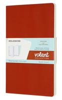 Moleskine Volant Journals Collection - Coral Orange and Aquamarine Blue (set of 2) - Large / Ruled / Soft cover