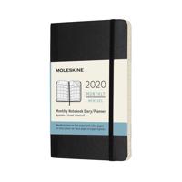 Moleskine 2020 12-month Pocket Monthly Notebook Planner - Black Soft cover