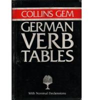 German verbs tables with nominal declensions