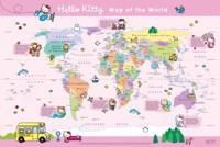 Hello Kitty Children's World Wall Map