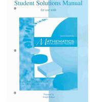 Student Solutions Manual for Use With Mathematics for Elementary Teachers