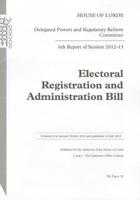 6th Report of Session 2012-13: Electoral Registration and Administration Bill