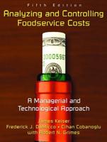 Analyzing and Controlling Foodservice Costs