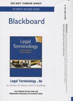 BlackBoard -- Standalone Access Card -- For Legal Terminology