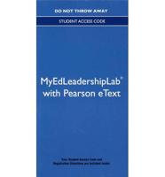 NEW MyLab Ed Leadership With Video-Enhanced Pearson eText -- Standalone Access Card -- For SuperVision and Instructional Leadership