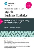 Mylab Statistics With Pearson Etext -- 18 Week Standalone Access Card -- For Statistics for Managers Using Microsoft Excel