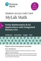 Mylab Math With Pearson Etext -- 18 Week Standalone Access Card -- For Finite Mathematics & Its Applications With Integrated Review