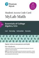 Mylab Math With Pearson Etext -- 18 Week Standalone Access Card -- For Essentials of College Algebra