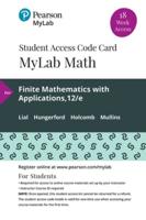 Mylab Math With Pearson Etext -- 18 Week Standalone Access Card -- For Finite Mathematics With Applications