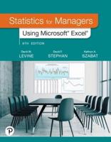 Mylab Statistics With Pearson Etext -- Access Card -- For Statistics for Managers Using Microsoft Excel (18-Weeks)