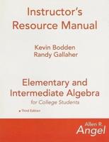Elementary and Intermediate Algebra for College Students Instructor's Resource Manual