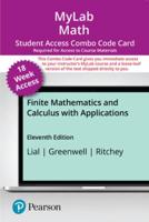 Mylab Math With Pearson Etext -- Combo Access Card -- For Finite Mathematics and Calculus With Applications (18 Weeks)