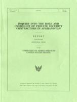 Inquiry Into the Role and Oversight of Private Security Contractors in Afghanistan, Report, Filed September 29, 2010