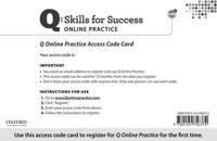 Q Online Practice Student Access Code Card