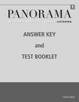 Panorama Listening 1: Answer Key and Test Booklet