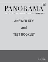 Panorama Listening 2: Answer Key and Test Booklet
