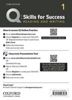 Q: Skills for Success: Level 1: Reading and Writing Teacher's Access Card
