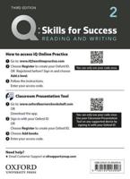 Q: Skills for Success: Level 2: Reading and Writing Teacher's Access Card