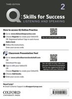 Q: Skills for Success: Level 2: Listening and Speaking Teacher's Access Card