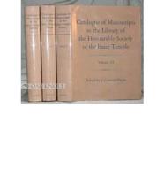 Catalogue of Manuscripts in the Library of the Honourable Society of the Inner Temple