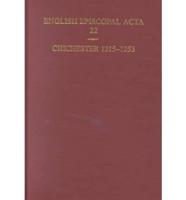 English Episcopal Acta. 22 Chichester, 1215-1253