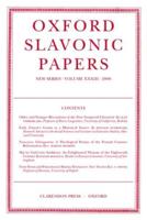 Oxford Slavonic Papers, New Series. Vol. 33