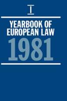 Yearbook of European Law: Volume 1: 1981