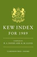 N: Kew Index for 1989