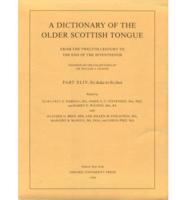 A Dictionary of the Older Scottish Tongue