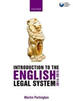 Introduction to the English Legal System, 2014-2015