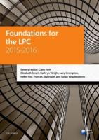Foundations for the LPC 2015-2016