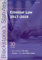Blackstone's Statutes on Criminal Law, 2017-2018