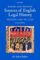 Baker and Milsom's Sources of English Legal History