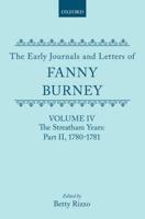 The Early Journals and Letters of Fanny Burney. Vol. 4 Streatham Years
