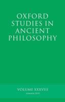 Oxford Studies in Ancient Philosophy. Vol. 38