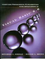 Computer Programming Fundamentals With Applications in Visual Basic 6.0