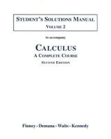 Student Solutions Manual Part 2 for Calculus