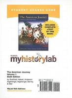 MyLab History With Pearson eText -- Standalone Access Card -- For The American Journey Volume 1