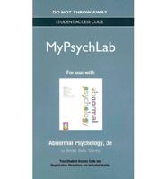 NEW MyLab Psychology Without Pearson eText -- Standalone Access Card -- For Abnormal Psychology