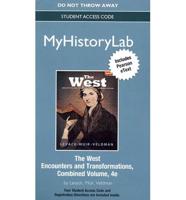 NEW MyLab History With Pearson eText -- Standalone Access Card -- For The West