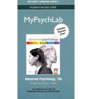 NEW MyLab Psychology With Pearson eText -- Standalone Access Card -- For Abnormal Psychology