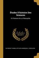 Études D'histoire Des Sciences