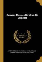 Oeuvres Morales De Mme. De Lambert